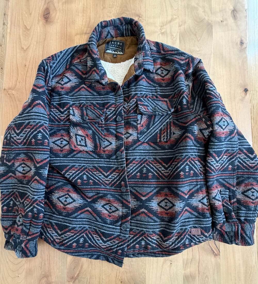 Jachs New York Aztec Sherpa Lined Shirt Jacket Size XXL